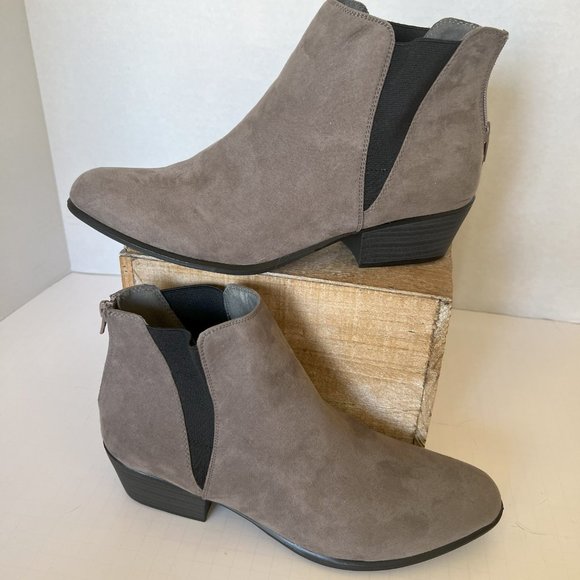 Esprit Gray Faux Suede Ankle Boots - Picture 1 of 3